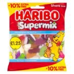 HARIBO Supermix Fruit & Milk Flavoured Jelly & Foam Sweets Sharing Bag  154g × 12 × 1