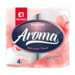 AROMA TOILET ROLL FRAGRANCED  PEACH £1PM 4PK 10 x 1