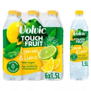Volvic Touch of Fruit Low Sugar Lemon & Lime Natural Flavoured Water  1.5Ltr × 6 × 1