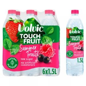 Volvic Touch of Fruit Low Sugar Summer Fruits Natural Flavoured Water 1.5Ltr × 6 × 1