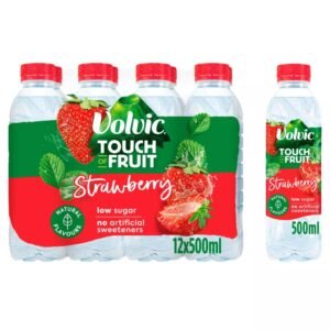 Volvic Touch of Fruit Low Sugar Strawberry Natural Flavoured Water 500ml  × 12 × 1