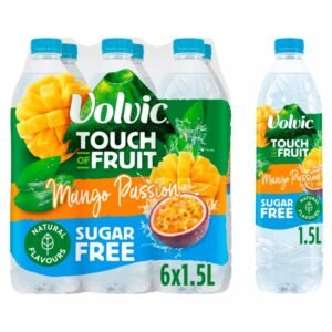 Volvic Touch of Fruit Sugar Free Special Edition Mango Passion Natural Flavoured Water 1.5Ltr × 6 × 1