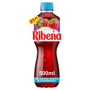 Ribena Strawberry No Added Sugar Juice Drink PMP £1.35 500ml × 12 × 1