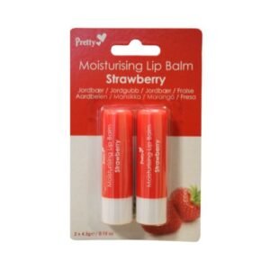 PRETTY MOISTURISING LIP BALM  STRAWBERRY 2x4.3g x 12