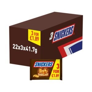 Snickers Caramel, Nougat, Peanuts & Milk Chocolate Bars Multipack £1.89 PMP 3x41.7g 3pk × 22 × 1