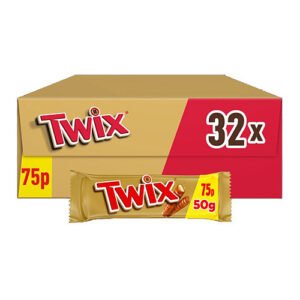 Twix Caramel & Milk Chocolate Fingers Biscuit Snack Bar £0.75 PMP 50g Std ×32×1