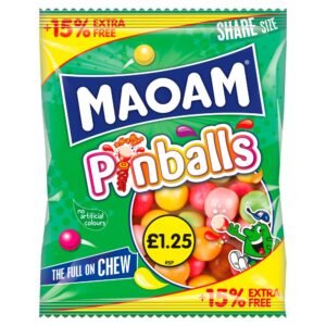 MAOAM Pinballs Fruit & Cola Flavour Chewy Sweets Sharing Bag 161g 161g × 14 × 1
