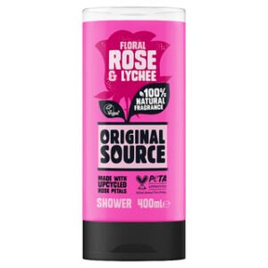ORIGINAL SOURCE BODY WASH - ROSE & LYCHEE 400ML × 6 × 1