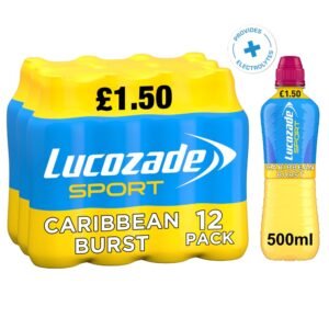 Lucozade Sport Drink Caribbean Burst PMP £1.50 500ml × 12 × 1