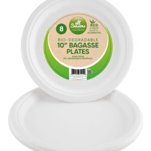 Bagasse Disposable Plates  10 inch 8pk