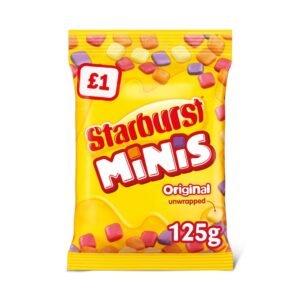 Starburst Minis Vegan Chews Sweets Pouch Bag £1 PMP 125g×12×1