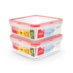 Square Click & Close Containers 700ml 2pk × 1