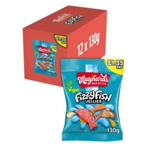Maynards Bassetts Fizzy Fish Sweets Bag £1.35 PMP 130g × 12 × 1
