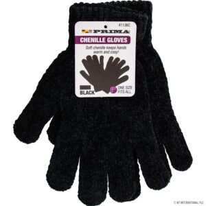 Chenille Gloves Black × 1