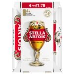 Stella Artois Premium Lager Beer Cans  PMP £7.99    4×568ml × 6 × 1