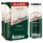 San Miguel Premium Lager Beer Cans 4x568ml 568ml × 6 × 1