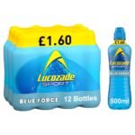 Lucozade Sport Drink Blue Force  PMP £1.60 500ml × 12 × 1