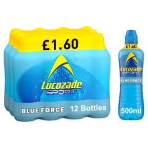 Lucozade Sport Drink Blue Force  PMP £1.60 500ml × 12 × 1