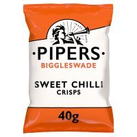 Pipers Biggleswade Sweet Chilli Crisps Grab Bag 40g Case of 24 x 40g