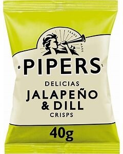 Pipers Upton Cheyney Jalapeno and Dill Crisps 24 x 40g Bags