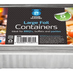 Large Aluminium Foil Containers+ Lids 6pk X 1