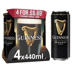 Guinness Draught Stout Beer In Can 4.1% vol 440ml PMP £6.69 Cans 440ml × 6 × 1