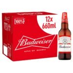 Budweiser Lager Beer Bottles  660ml × 12 × 1