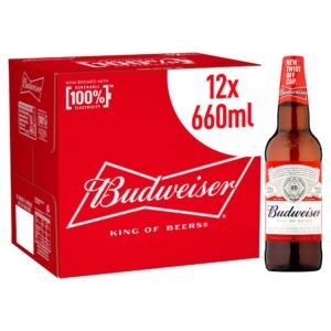 Budweiser Lager Beer Bottles  660ml × 12 × 1