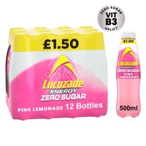 Lucozade Zero Sugar Drink Pink Lemonade PMP £1.50 500ml×12×1
