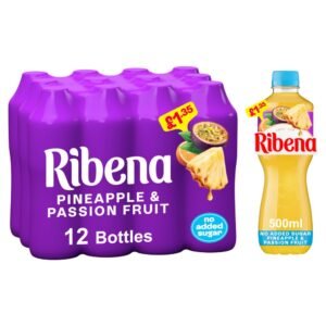 Ribena Pineapple & Passion Fruit No Added Sugar Juice Drink £1.35 500ml × 12×1