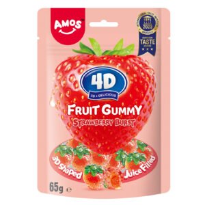 AMOS PEELERZ  GUMMY  STRAWBERRY 65g -Pack Of 12