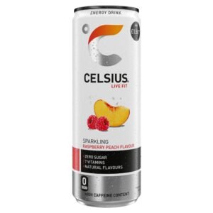 Celsius Energy Drink, Sparkling Raspberry Peach PMP £1.50 355ml × 12 ×1