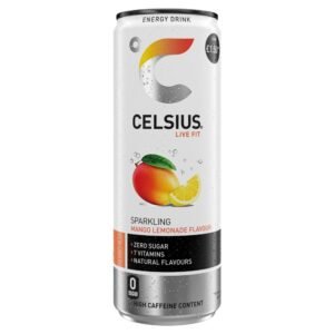 Celsius Energy Drink, Sparkling Mango Lemonade PMP £1.50 355ml × 12 × 1