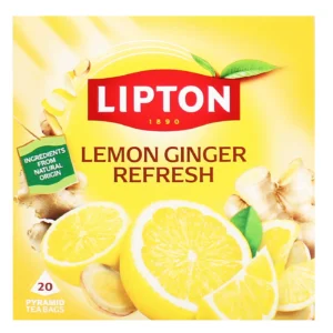Lipton Infusion Pyramid Teabags Lemon & Ginger 20's  × 4