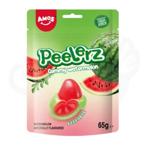 Amos Peelerz Gummy Watermelon Peg Bag 65g - Pack of 12