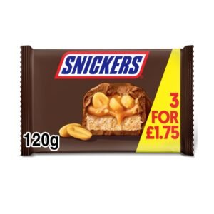 Snickers Peanut Multipack Chocolate Bars 3 x 40g £1.75 PMP 3pk × 22 × 1
