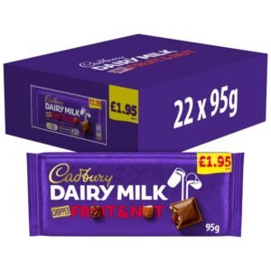 Cadbury Dairy Milk Chopped Fruit and Nut Chocolate Bar PMP 195P 95 g 95g × 22 × 1