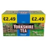 Yorkshire Tea 40 Decaf Tea Bags PMP £2.49 125g Case of 5 x 40s