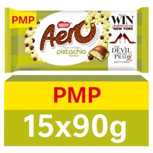 Aero Pistachio Flavour Milk Chocolate Sharing Bar 90g PMP £1.65 90g × 15 × 1