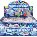 BALL W/MESH AND BEADS SQUEEZE 4.5CM ASSORTED