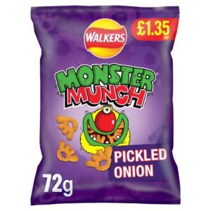 Walkers Monster Munch Pickled Onion Crisps 72g PMP £1.35 RRP 72g × 18 × 1