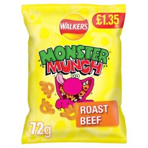 Walkers Monster Munch Roast Beef Crisps 72g PMP £1.35 RRP 72g × 18 × 1