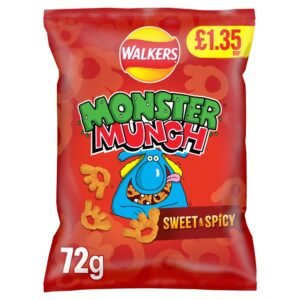 Walkers Monster Munch Sweet & Spicy Snacks RRP £1.35 PMP 72g 72g × 18 × 1