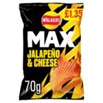 Walkers MAX Jalapeno & Cheese Sharing Crisps 70g PMP RRP £1.35 70g × 15 × 1