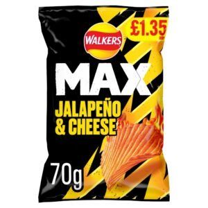 Walkers MAX Jalapeno & Cheese Sharing Crisps 70g PMP RRP £1.35 70g × 15 × 1