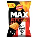 Walkers MAX KFC Zinger Chicken Crisps PMP £1.35  70g × 15 × 1