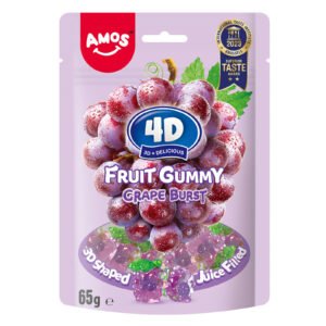 Amos Peelerz Gummy Fruit Grape Bust 65g × 12