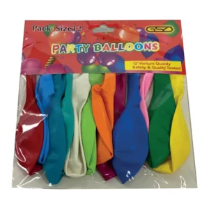 PLAIN -PARTY BALLOONS  – 12PK