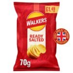 Walkers Ready Salted Sharing Crisps 70g PMP £1.49 RRP 70g × 18 × 1