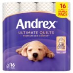 Andrex Ultimate Quilts Toilet Tissue Standard 16 Rolls 16Roll × 1